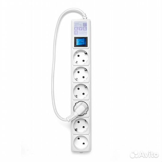 Сетевой фильтр 16А/3,5кВт Power Cube 6гн 1,9м бел