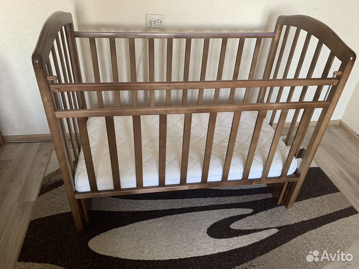 Детская кровать качалка с матрасом