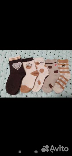 Детские носки 5шт в наборе. Новые