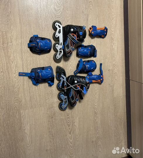 Ролики детские бу, с экипировкой