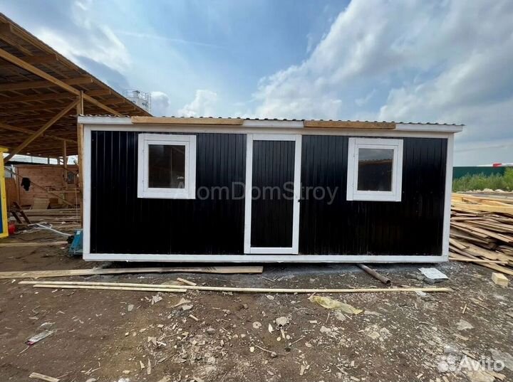 Вагончик бытовка строительная с установкой