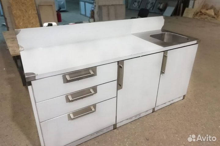 Стол купе с мойкой из нержавеющей стали нержавейки