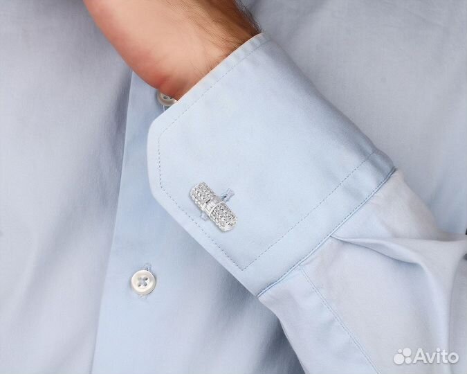 Золотые запонки с бриллиантами 3.43ct Италия