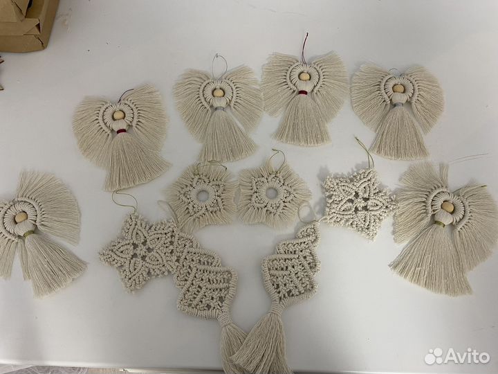 Набор елочных игрушек макраме