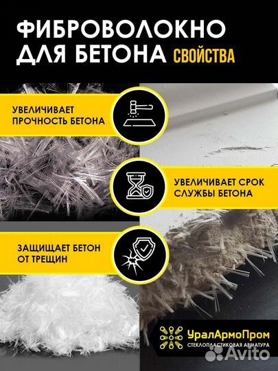 Фибра для бетона 1кг 9мм