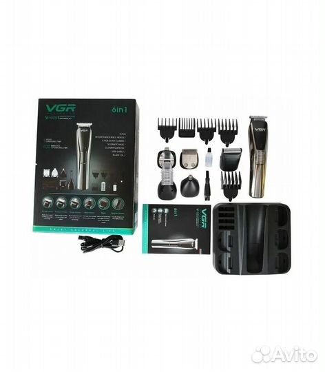 Машинка для стрижки 6 в 1 VGR V-029, серебристый