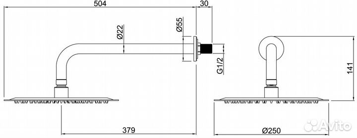 Верхний душ Allen Brau Infinity 25х25 5.21019-00