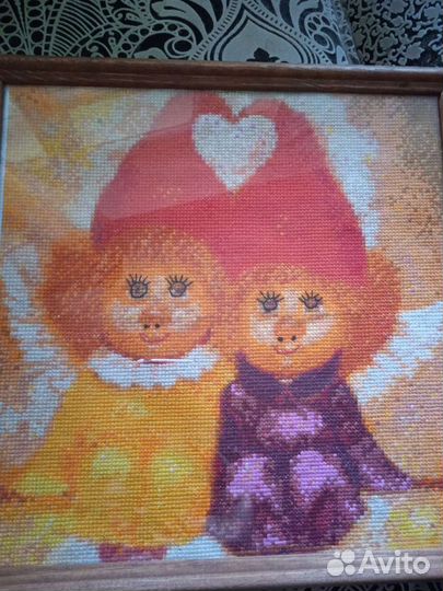 Ангелочки-гномики. Вышивка крестиком