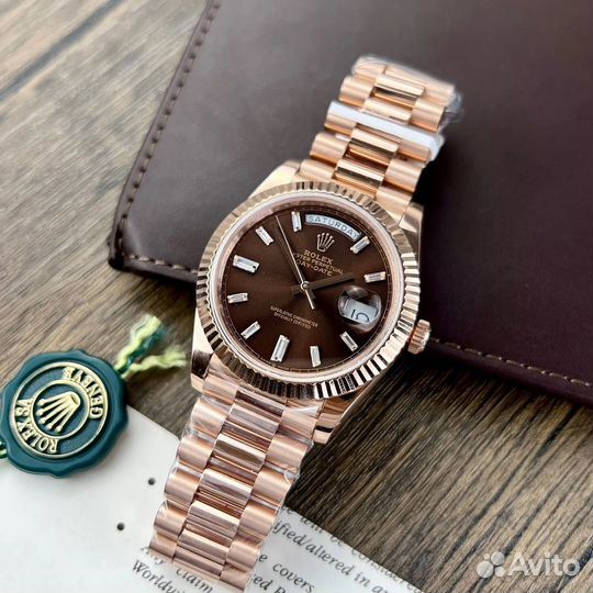 Часы rolex daydate 40mm rosegold chocolade