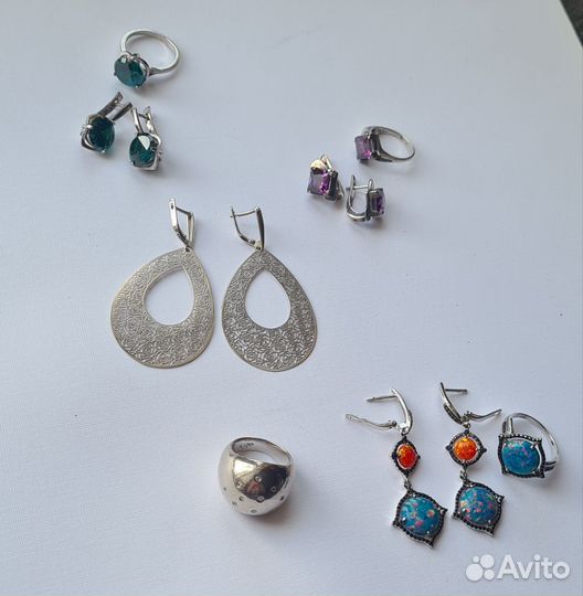 Серьги/ кольца/ подвески серебро