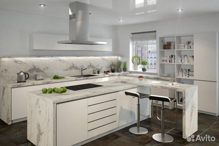 Столешница для кухни 2384 Мрамор греческий,3 метра