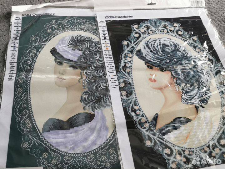 2 схемы тканевые для вышивки бисером