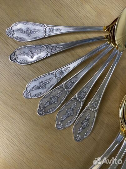 Ложки чайные и столовые Весна мельхиор Мстера