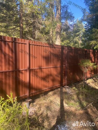 Забор из профнастила для дачи 2 м. 0.45 мм. C8