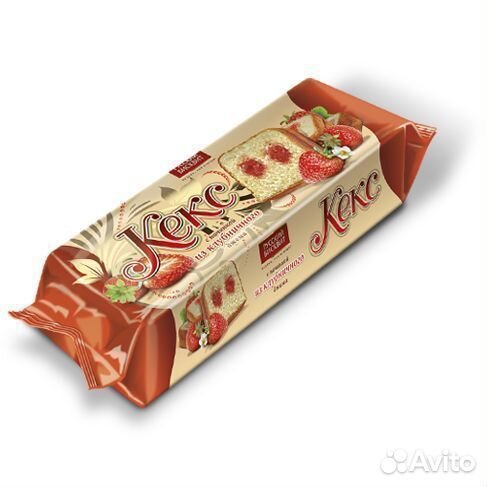 Кекс Русский Бисквит c Клубничной начинкой 225 г