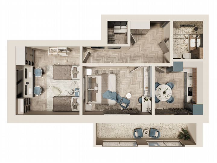 2-к. квартира, 55,2 м², 3/9 эт.