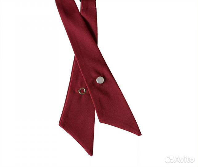 Галстук галочка школьный бордовый для девочки