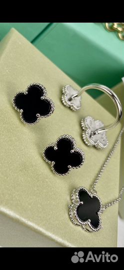 Серьги и подвеска Van Cleef проба