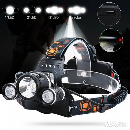 Налобный фонарь / Фонарик светодиодный