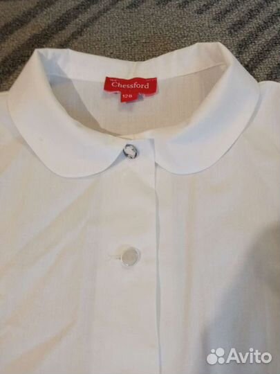 Блузка белая для девочек размер 128