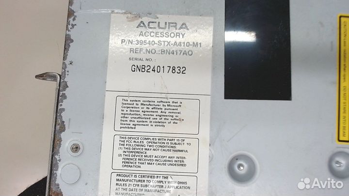 Проигрыватель CD/DVD Acura MDX, 2007