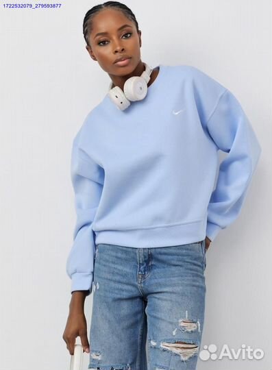 Свитшот укороченный Nike oversize Blue