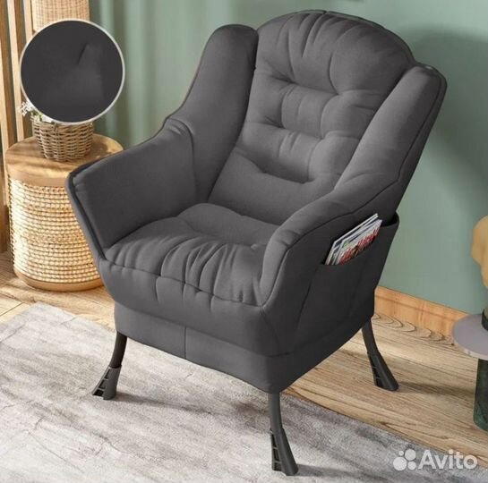 Кресло мягкое с подставкой для ног