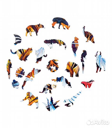 Фигурный пазл Unidragon, Милый Тигр, размер Medium