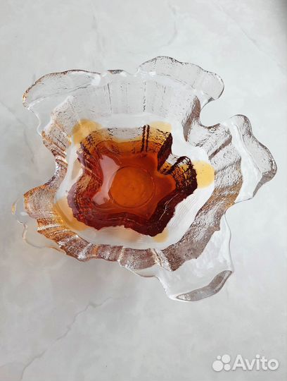 Ваза подсвечник конфетница финское стекло Humppila