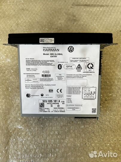 Магнитола Volkswagen Polo 2018г 5CU035181A