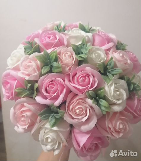 Букет из мыльных цветов(не мыло)