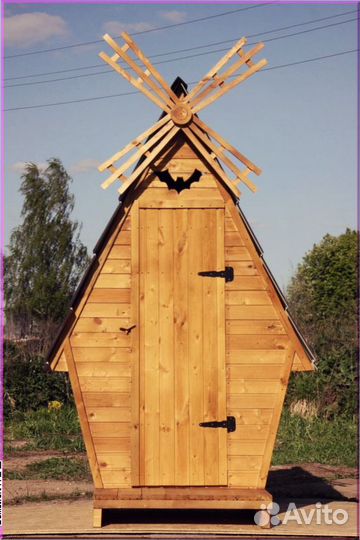 Дачный туалет деревянный прямоугольник сеп 299