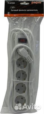 Сетевой фильтр ExeGate SP-5-3W 3,0м 5 розеток белый (EX221187RUS)
