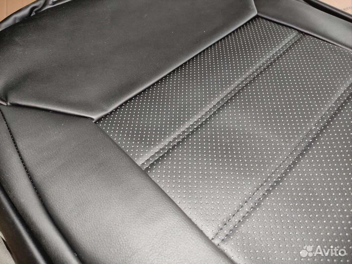 Чехлы Рено Каптюр, черные, экокожа