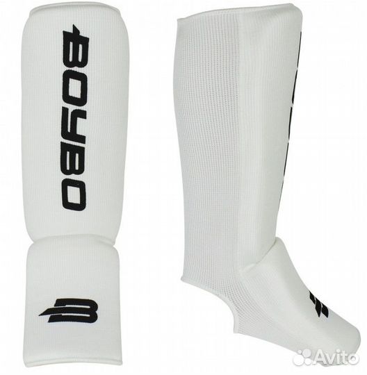 Защита голень-стопа BoyBo белая х/б (р. M)