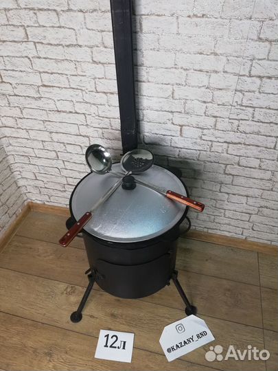 Комплект казан + печь с трубой 12л