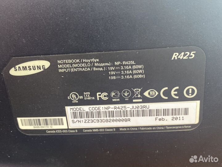 Samsung np-r425l