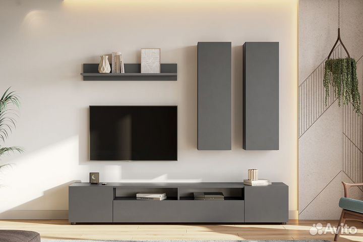 Тумба для телевидеоаппаратуры Графит серый