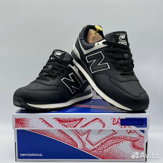 Кроссовки new balance 574 кожаные