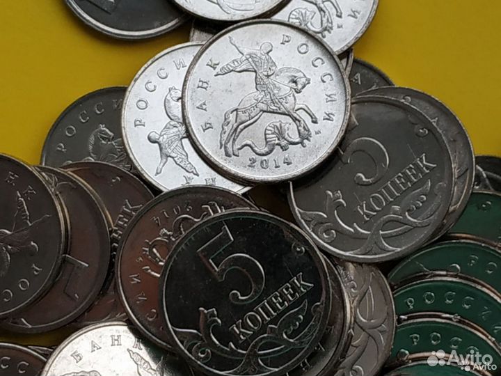 Крымские 1 и 5 копеек ммд 2014г из мешка 100 компл