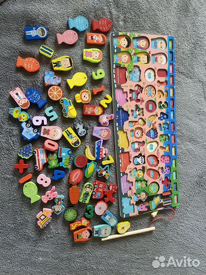 Развивающая игра вкладыши+рыбалочка