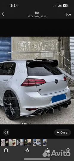 Накладка на верхний спойлер Volkswagen Golf 7, 7.5