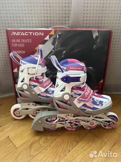 Роликовые коньки детские, шлем и защита (26-31 р.)