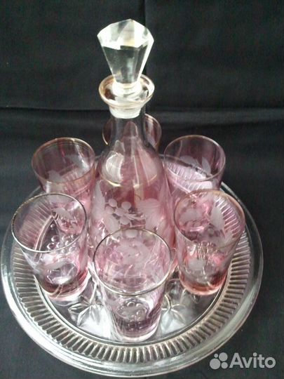 Графин со стаканчиками, винтаж