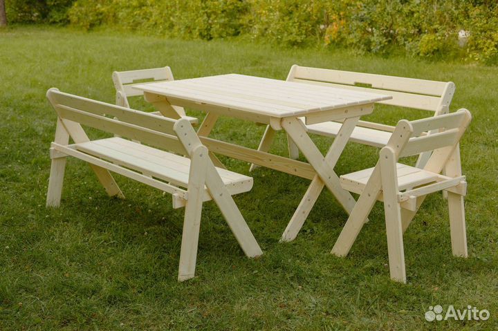 Деревянные складные столы (из рейки сосны)