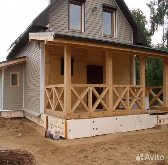 Строительная бригада, навесы пристройки