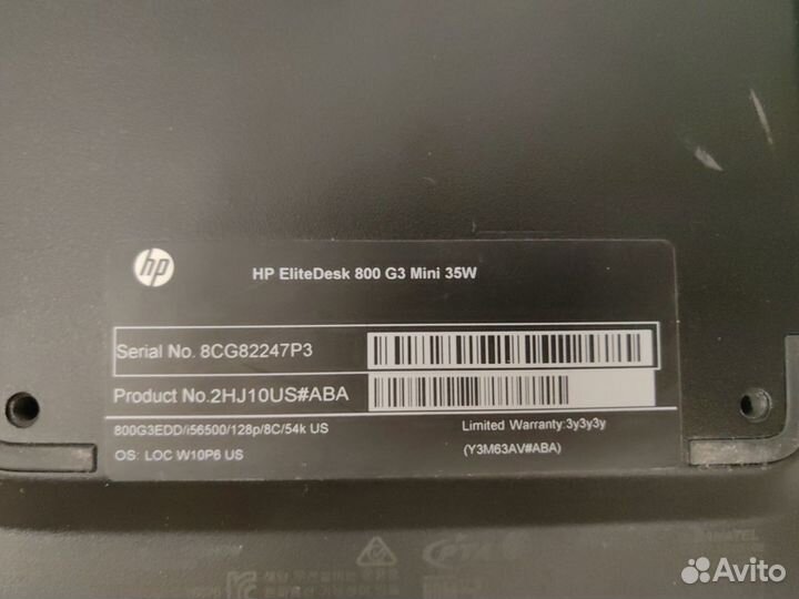 Hp elitedesk 800 g3 mini компьютер