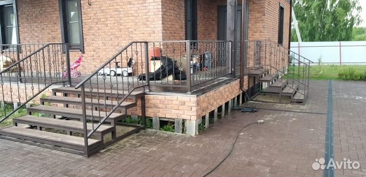 Приставные ступени из профиля 60х40