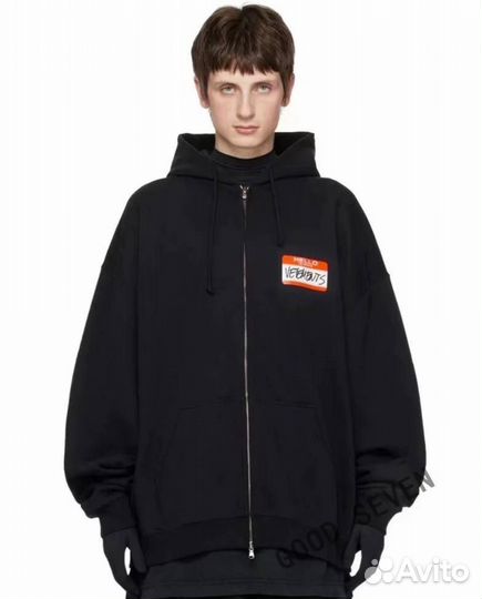 Зип худи оверсайз Vetements hello ss24