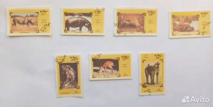Марки Оман 1973 африканские животные